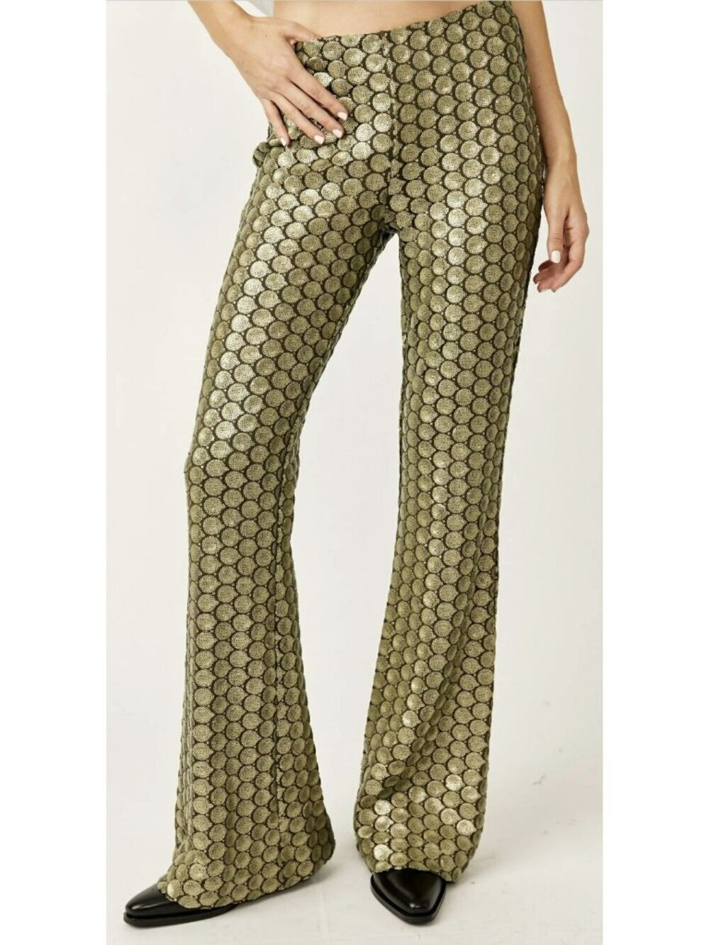 Free People Wilder Days Sequin Flare Pull On Flared Pants NEW Sz 12